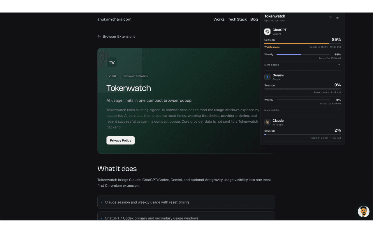 Tokenwatch: screenshot 2 of 2
